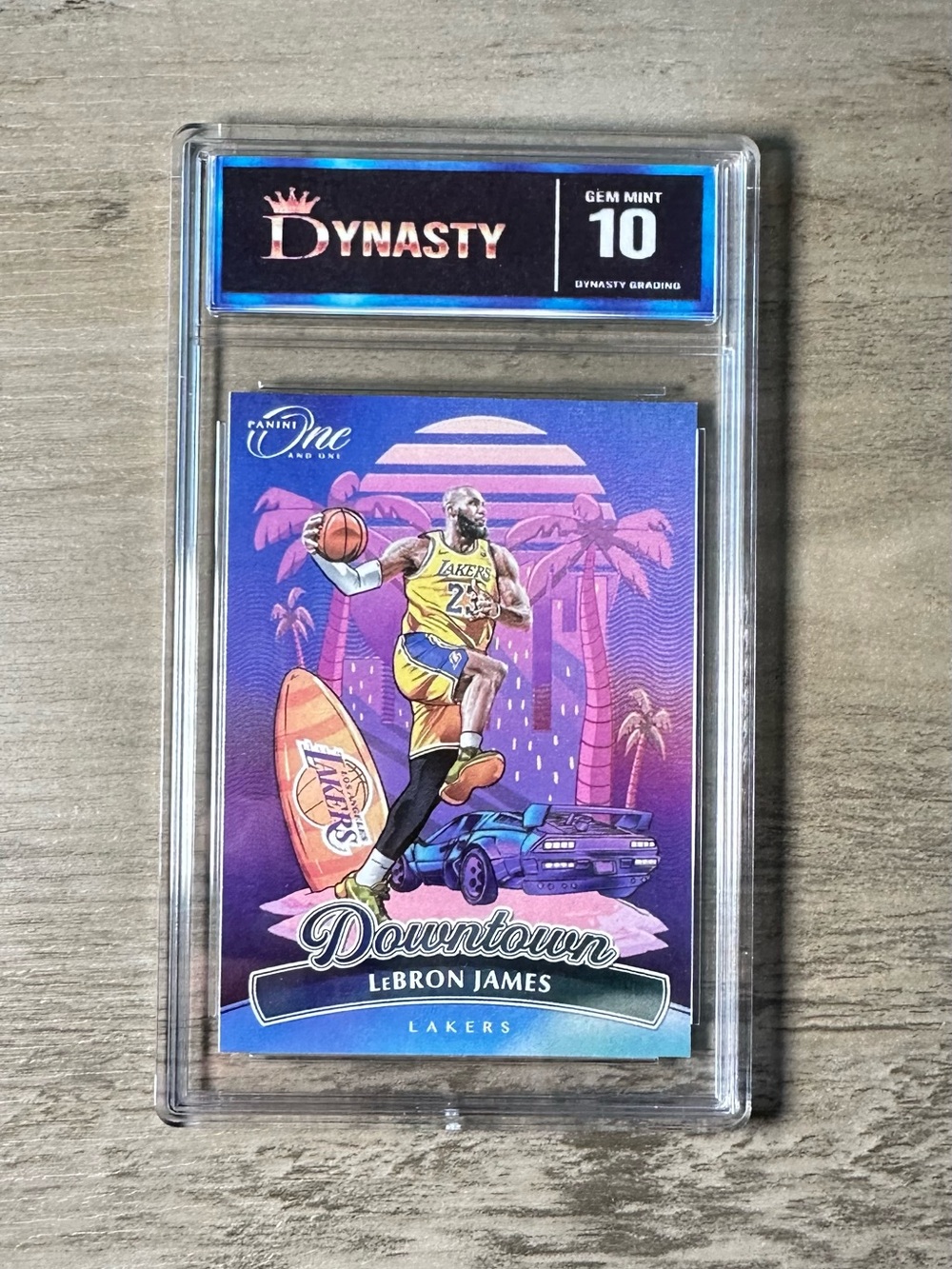 LeBron James 2023/24 Panini Downtown #17 Gem Mint 10 Novelty Basketball Card.